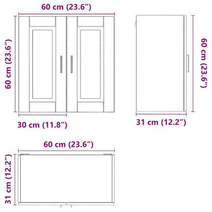 Kitchen Wall Cabinet Porto High Gloss White Engineered Wood