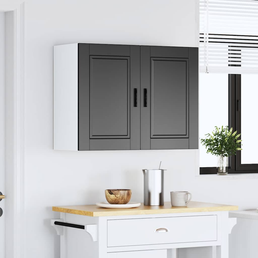 Kitchen Wall Cabinet Porto Black Engineered Wood