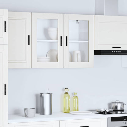 Kitchen Wall Cabinet with Glass Door Porto White