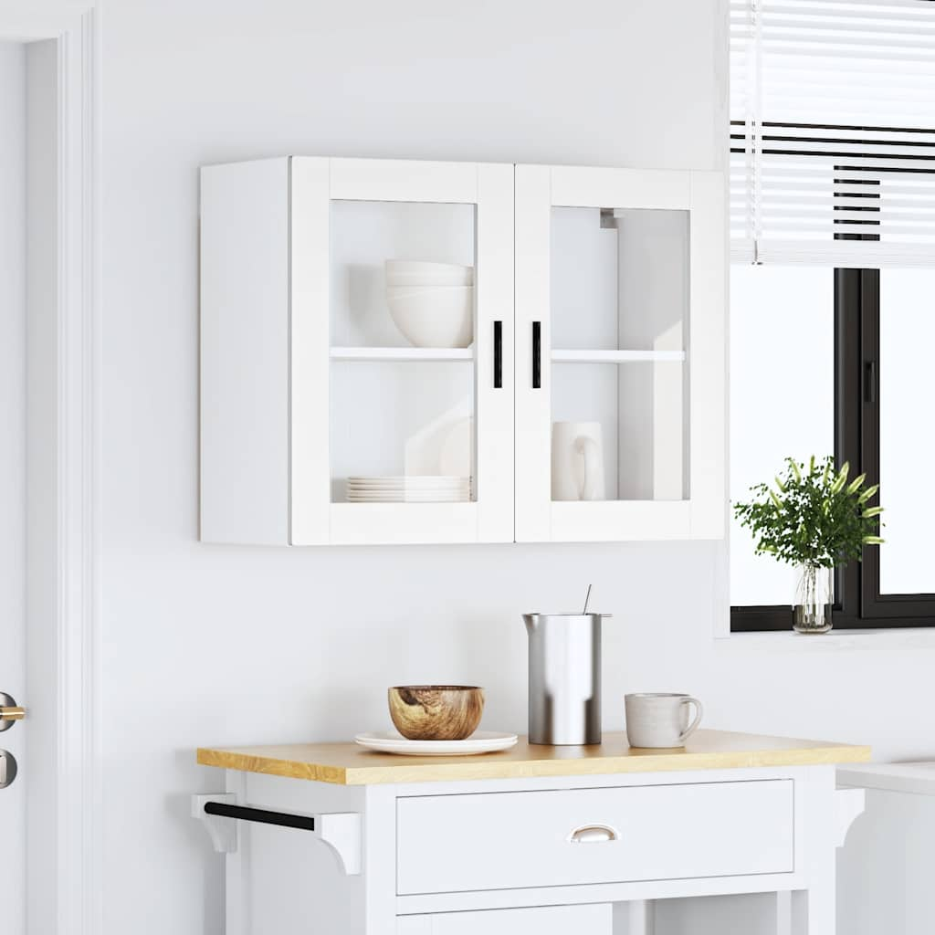 Kitchen Wall Cabinet with Glass Door Porto White