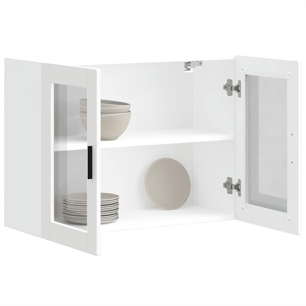 Kitchen Wall Cabinet with Glass Door Porto White