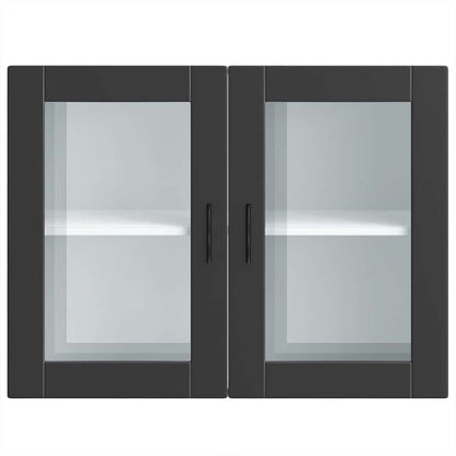 Kitchen Wall Cabinet with Glass Door Porto Black