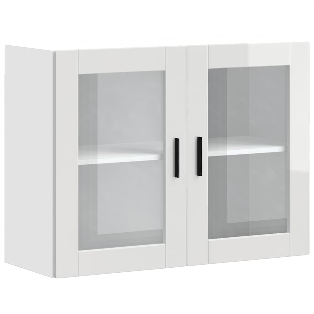 Kitchen Wall Cabinet with Glass Door Porto High Gloss White