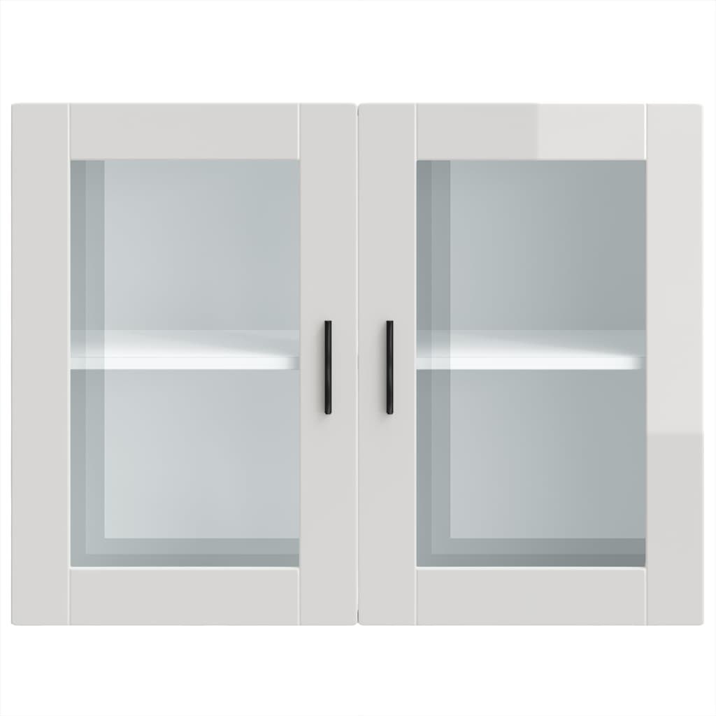 Kitchen Wall Cabinet with Glass Door Porto High Gloss White