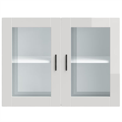 Kitchen Wall Cabinet with Glass Door Porto High Gloss White