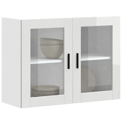 Kitchen Wall Cabinet with Glass Door Porto High Gloss White