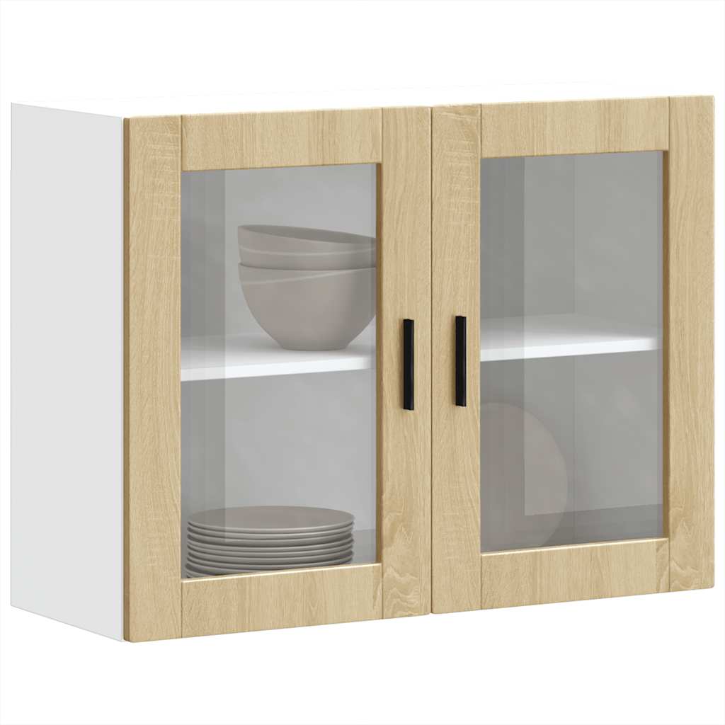 Kitchen Wall Cabinet with Glass Door Porto Sonoma Oak