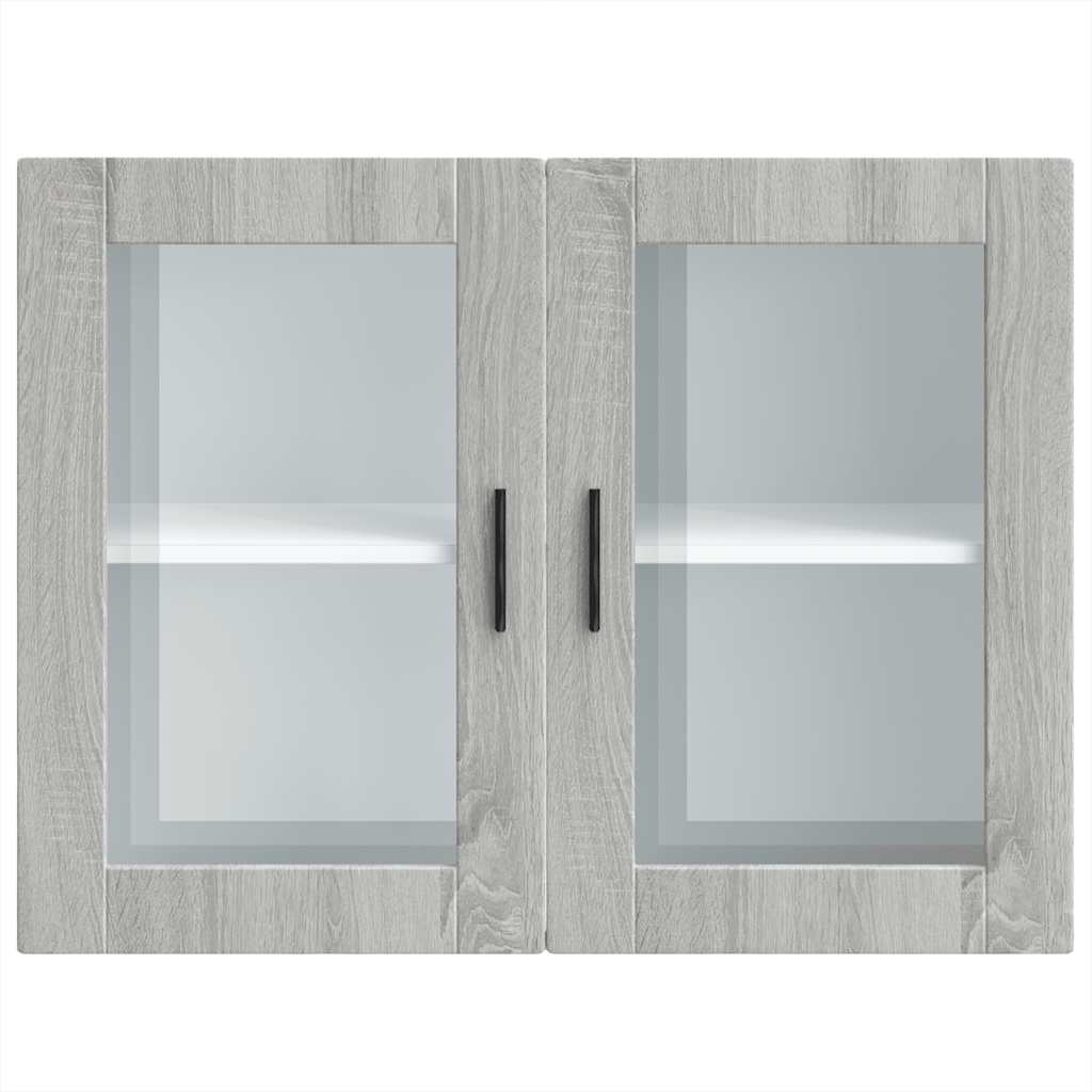 Kitchen Wall Cabinet with Glass Door Porto Grey Sonoma