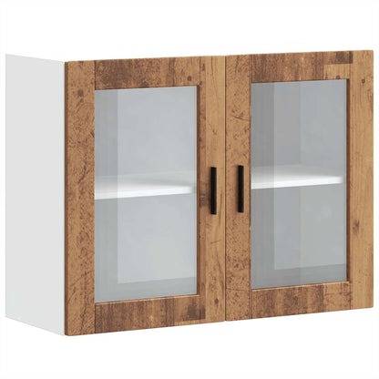 Kitchen Wall Cabinet with Glass Door Porto Old Wood