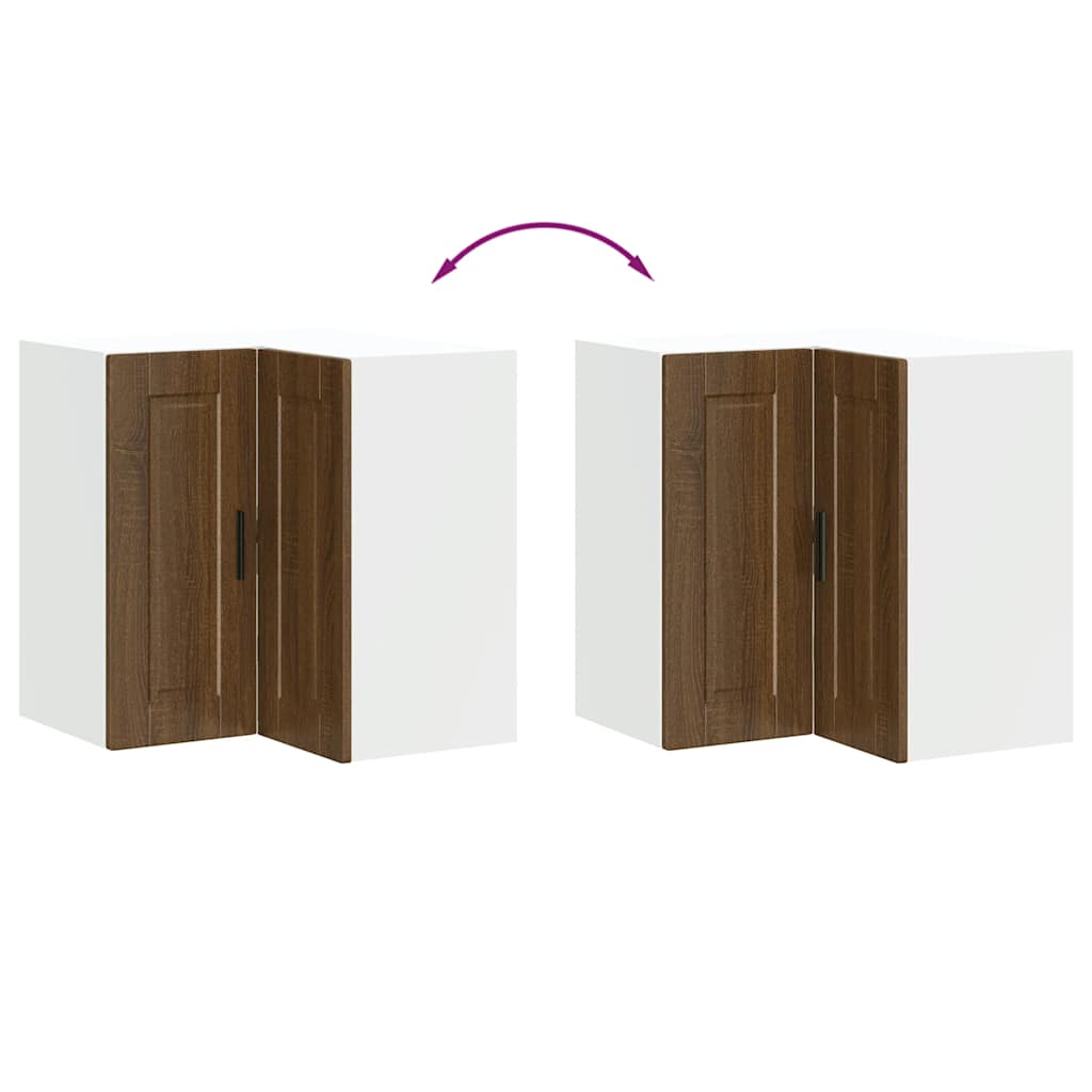 Kitchen Wall Corner Cabinet "Porto" Brown Oak Engineered Wood