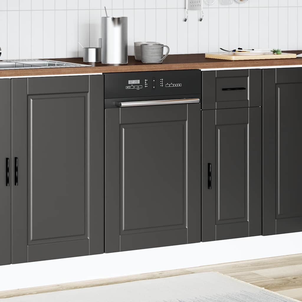 Dishwasher Panel Porto Black 45x1,5x67 cm Engineered Wood