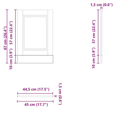 Dishwasher Panel Porto Black 45x1,5x67 cm Engineered Wood