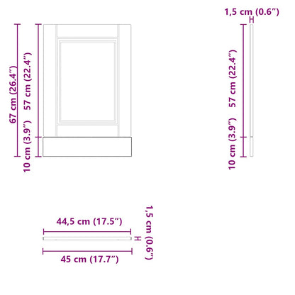 Dishwasher Panel Porto Sonoma Oak 45x1,5x67 cm Engineered Wood