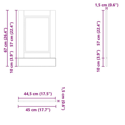 Dishwasher Panel Porto Concrete Grey 45x1,5x67 cm Engineered Wood