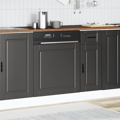 Dishwasher Panel Porto Black 60x1.5x67 cm Engineered Wood