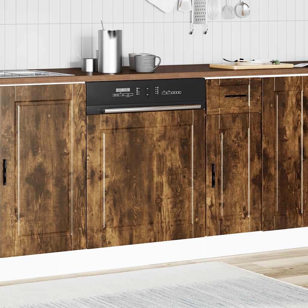 Dishwasher Panel Porto Smoked Oak 60x1.5x67 cm Engineered Wood