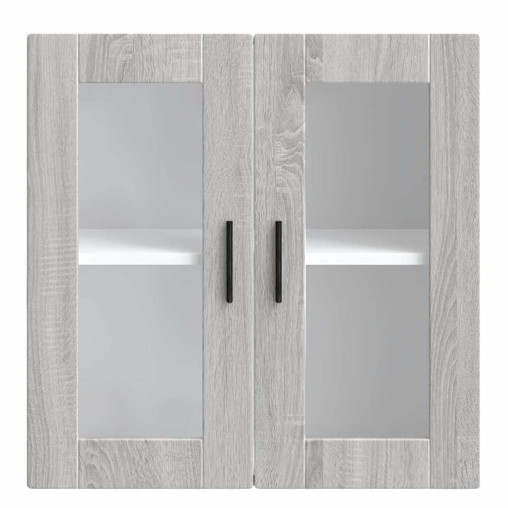 Kitchen Wall Cabinet with Glass Door Porto Grey Sonoma