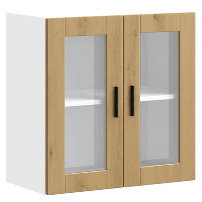 Kitchen Wall Cabinet with Glass Door Porto Artisan Oak