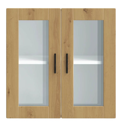 Kitchen Wall Cabinet with Glass Door Porto Artisan Oak