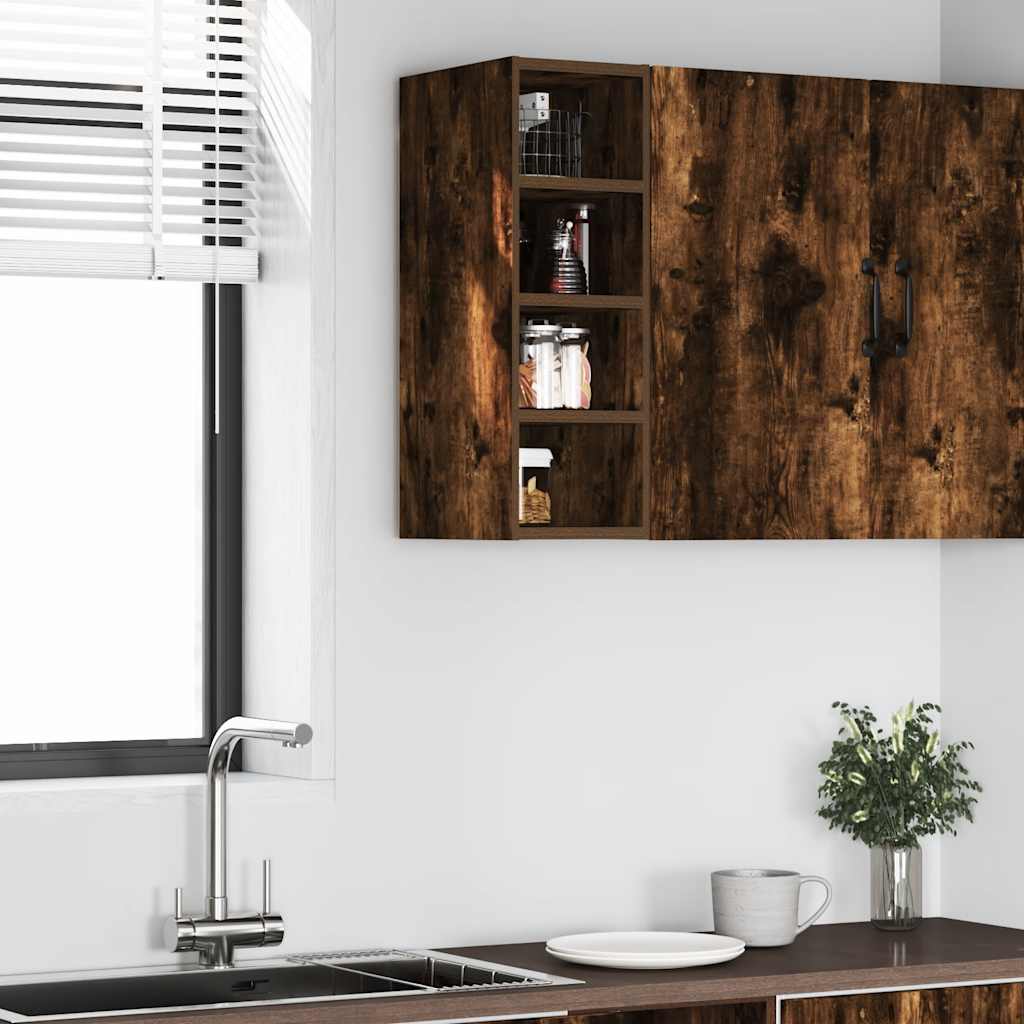 Hanging Cabinet Smoked Oak 20x29.5x60 cm Engineered Wood