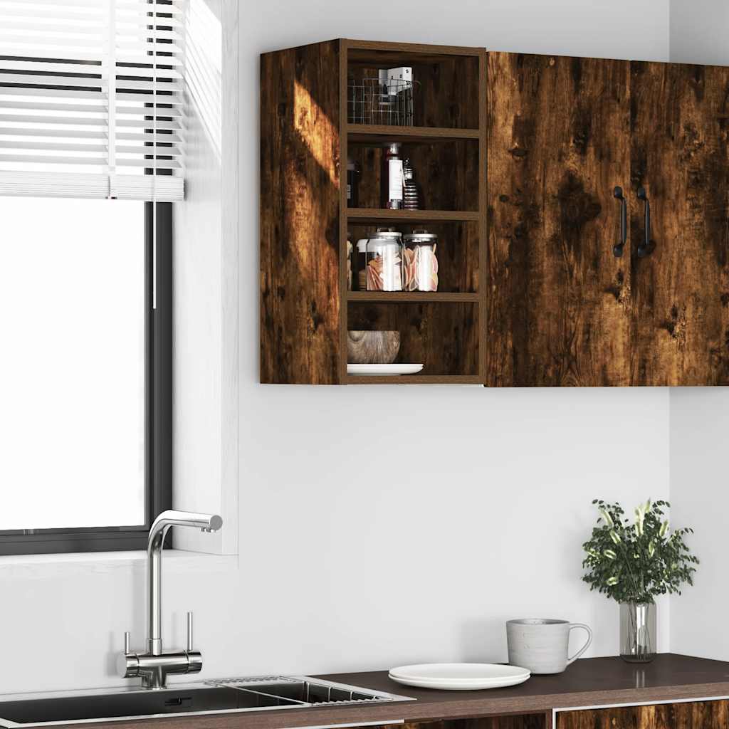 Hanging Cabinet Smoked Oak 30x29.5x60 cm Engineered Wood