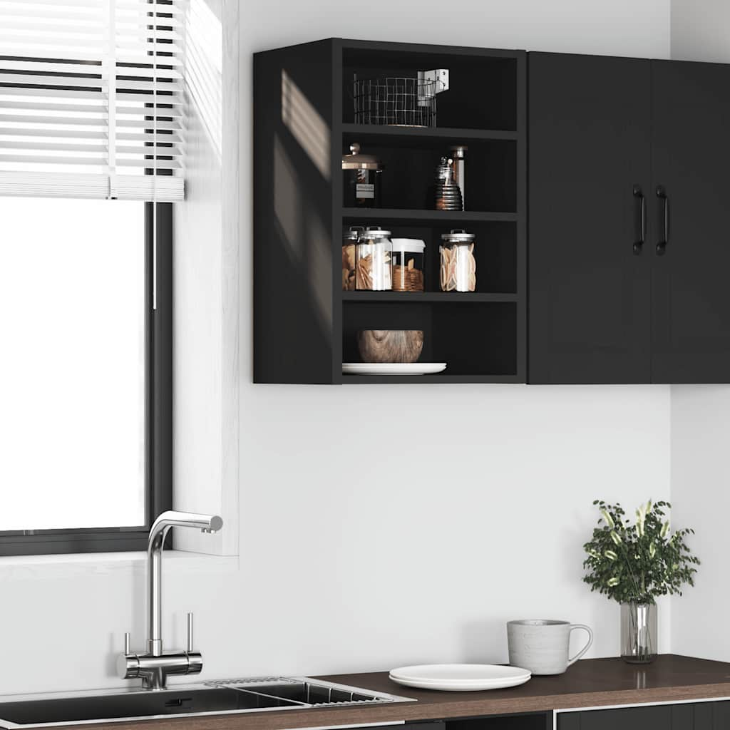 Hanging Cabinet Black 40x29.5x60 cm Engineered Wood