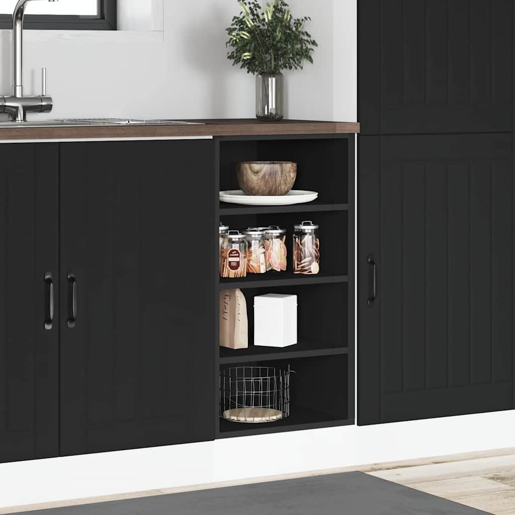 Bottom Cabinet Black 40x44.5x81.5 cm Engineered Wood