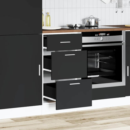 Bottom Cabinet Black 40x46x81.5 cm Engineered Wood