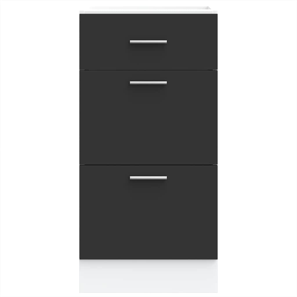 Bottom Cabinet Black 40x46x81.5 cm Engineered Wood