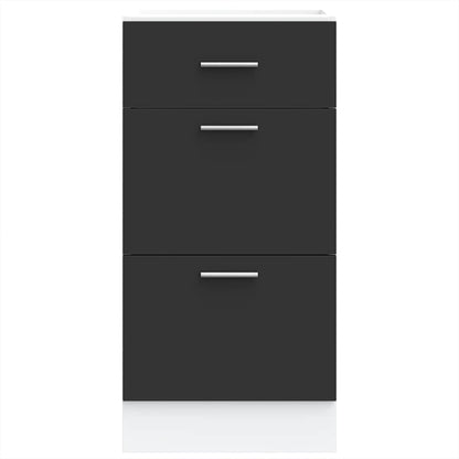 Bottom Cabinet Black 40x46x81.5 cm Engineered Wood