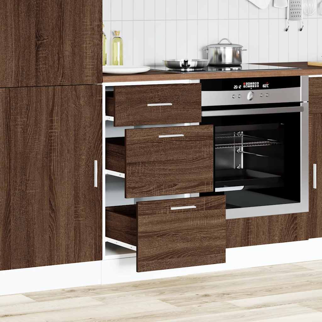 Bottom Cabinet Brown Oak 40x46x81.5 cm Engineered Wood