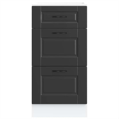 Kitchen Base Cabinet Porto Black Engineered Wood