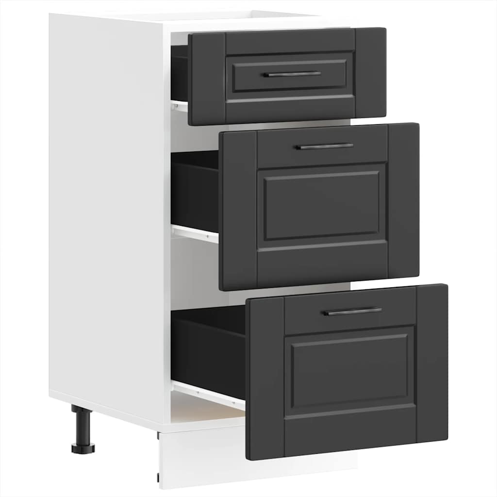 Kitchen Base Cabinet Porto Black Engineered Wood