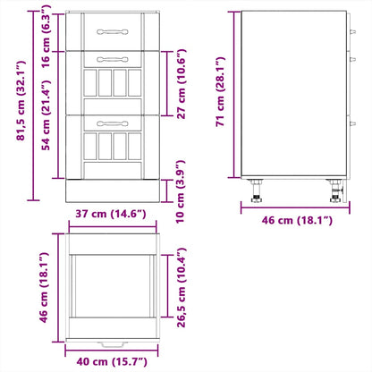 Kitchen Base Cabinet Lucca Smoked Oak Engineered Wood