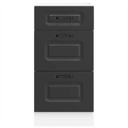 Kitchen Base Cabinet Kalmar Black Engineered Wood