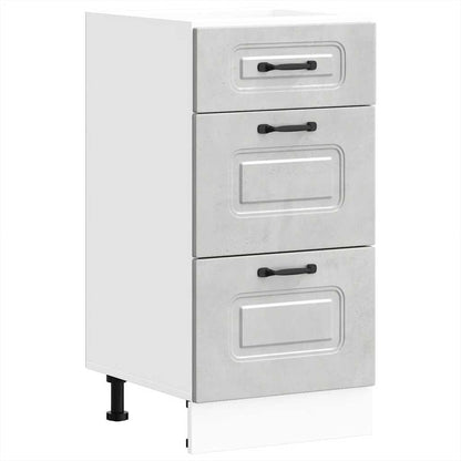 Kitchen Base Cabinet Kalmar Concrete Grey Engineered Wood