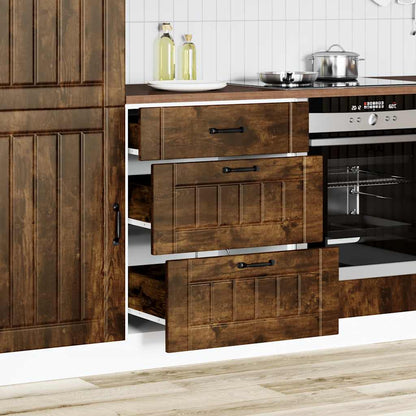 Kitchen Base Cabinet Lucca Smoked Oak Engineered Wood