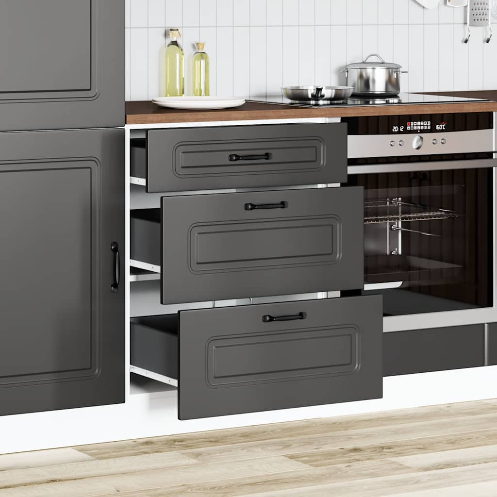 Kitchen Base Cabinet Kalmar Black Engineered Wood