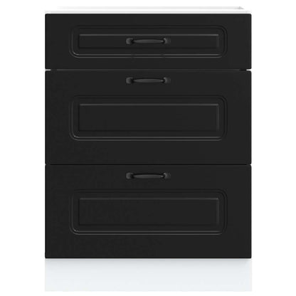 Kitchen Base Cabinet Kalmar Black Engineered Wood