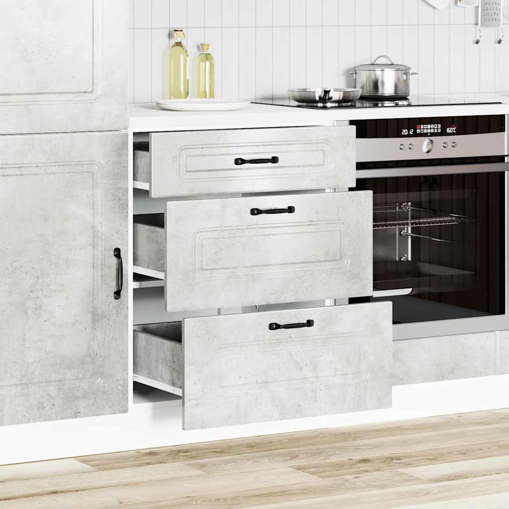 Kitchen Base Cabinet Kalmar Concrete Grey Engineered Wood