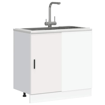 Sink Base Cabinet White Engineered Wood