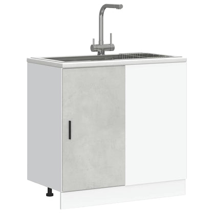 Kitchen Base Cabinet Lyon Concrete Grey Engineered Wood