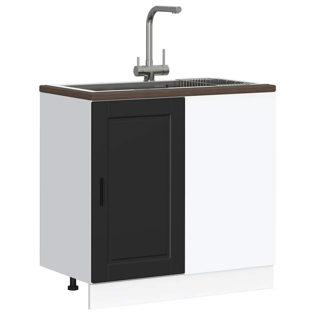 Kitchen Base Cabinet Porto Black Engineered Wood