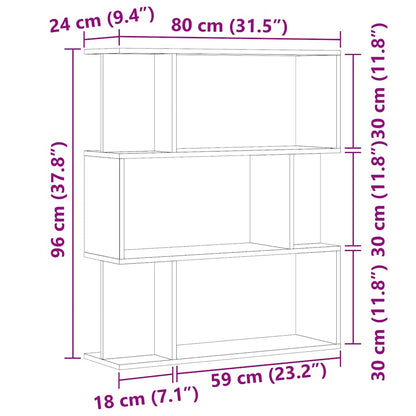 Book Cabinet Old Wood 80x24x96 cm Engineered Wood