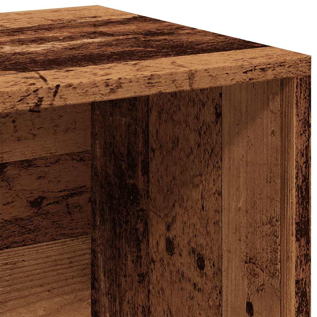 LP Storage Box Old Wood 69.5x34x36 cm Engineered Wood