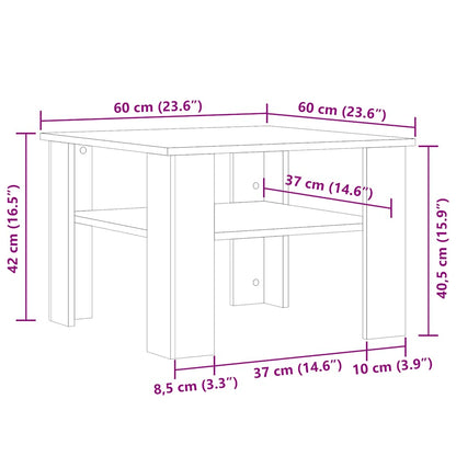 Coffee Table Old Wood 60x60x42 cm Engineered Wood