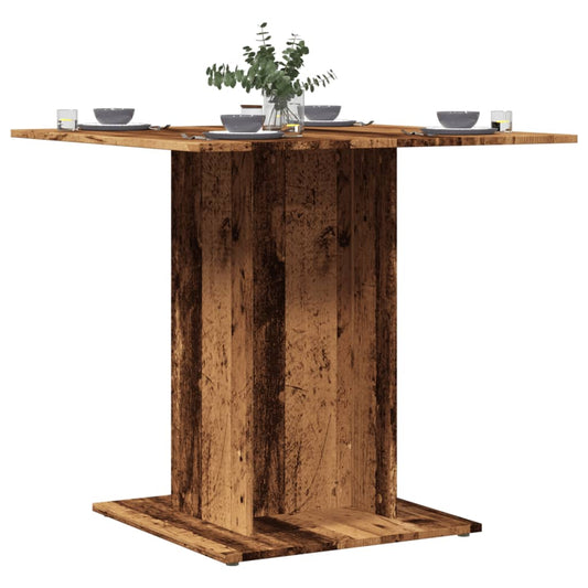 Dining Table Old Wood 80x80x75 cm Engineered Wood