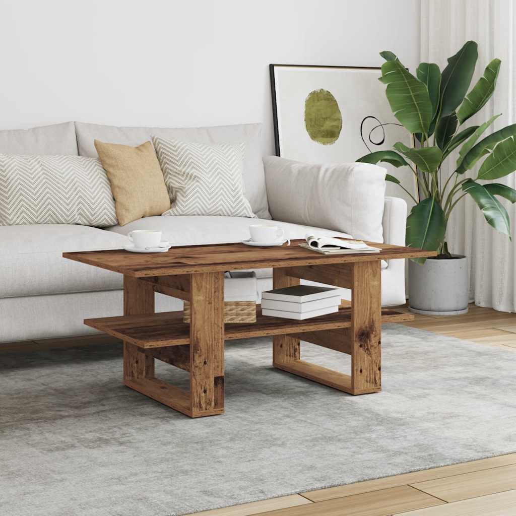 Coffee Table Old Wood 102x55x42 cm Engineered Wood