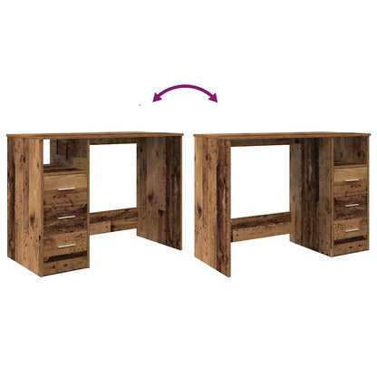 Desk Old Wood 102x76x50 cm Engineered Wood