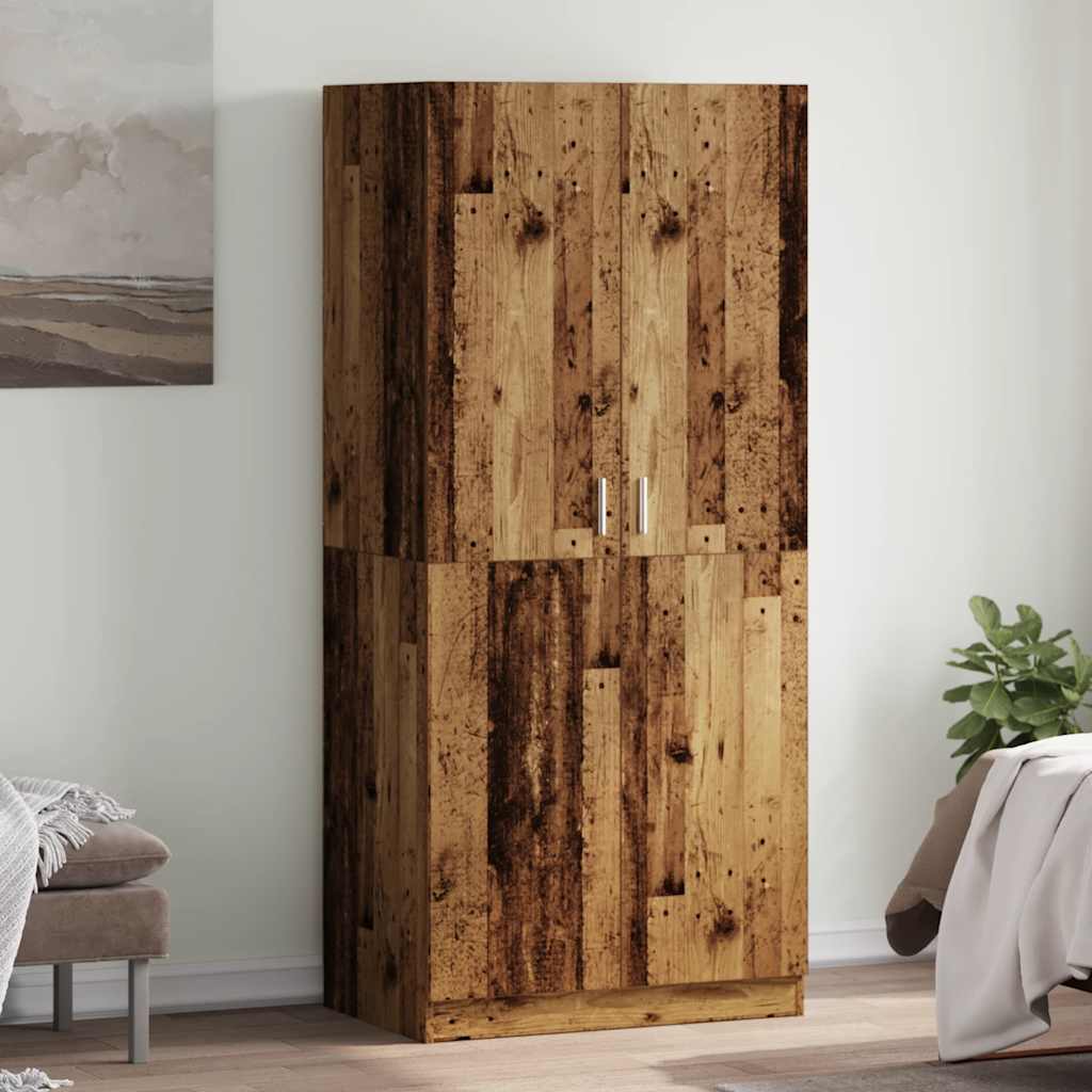 Wardrobe Old Wood 90x52x200 cm Engineered Wood